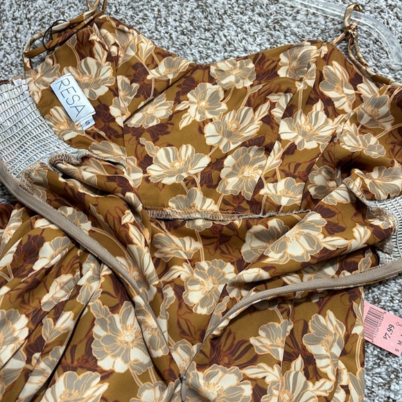 RESA warm floral satin high leg dresss S NWT - Picture 7 of 7